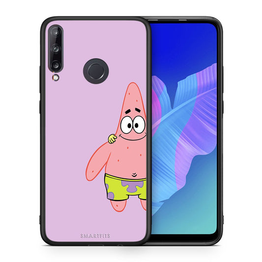 Θήκη Huawei P40 Lite E  Friends Patrick από τη Smartfits με σχέδιο στο πίσω μέρος και μαύρο περίβλημα | Huawei P40 Lite E  Friends Patrick case with colorful back and black bezels