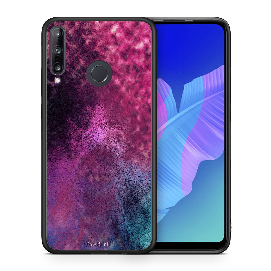 Θήκη Huawei P40 Lite E Aurora Galaxy από τη Smartfits με σχέδιο στο πίσω μέρος και μαύρο περίβλημα | Huawei P40 Lite E Aurora Galaxy case with colorful back and black bezels
