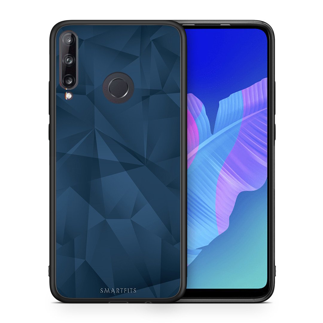 Θήκη Huawei P40 Lite E Blue Abstract Geometric από τη Smartfits με σχέδιο στο πίσω μέρος και μαύρο περίβλημα | Huawei P40 Lite E Blue Abstract Geometric case with colorful back and black bezels