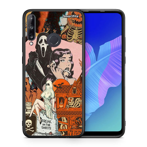 Θήκη Huawei P40 Lite E Halloween Collage από τη Smartfits με σχέδιο στο πίσω μέρος και μαύρο περίβλημα | Huawei P40 Lite E Halloween Collage case with colorful back and black bezels
