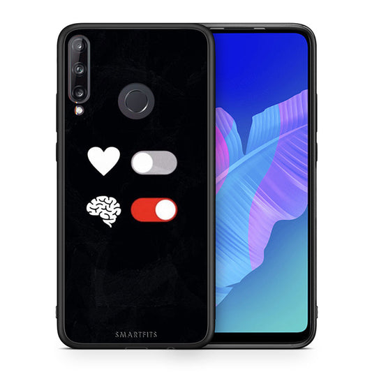 Θήκη Αγίου Βαλεντίνου Huawei P40 Lite E Heart Vs Brain από τη Smartfits με σχέδιο στο πίσω μέρος και μαύρο περίβλημα | Huawei P40 Lite E Heart Vs Brain case with colorful back and black bezels