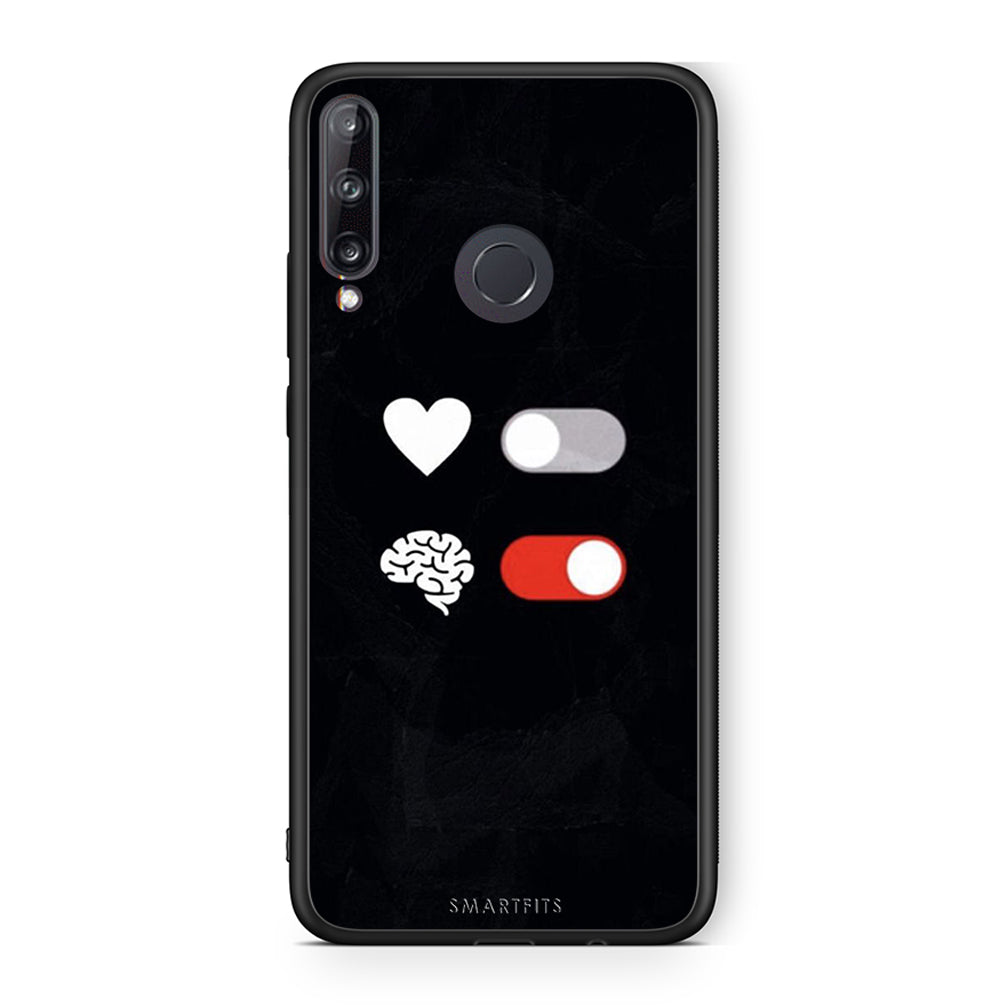 Huawei P40 Lite E Heart Vs Brain Θήκη Αγίου Βαλεντίνου από τη Smartfits με σχέδιο στο πίσω μέρος και μαύρο περίβλημα | Smartphone case with colorful back and black bezels by Smartfits