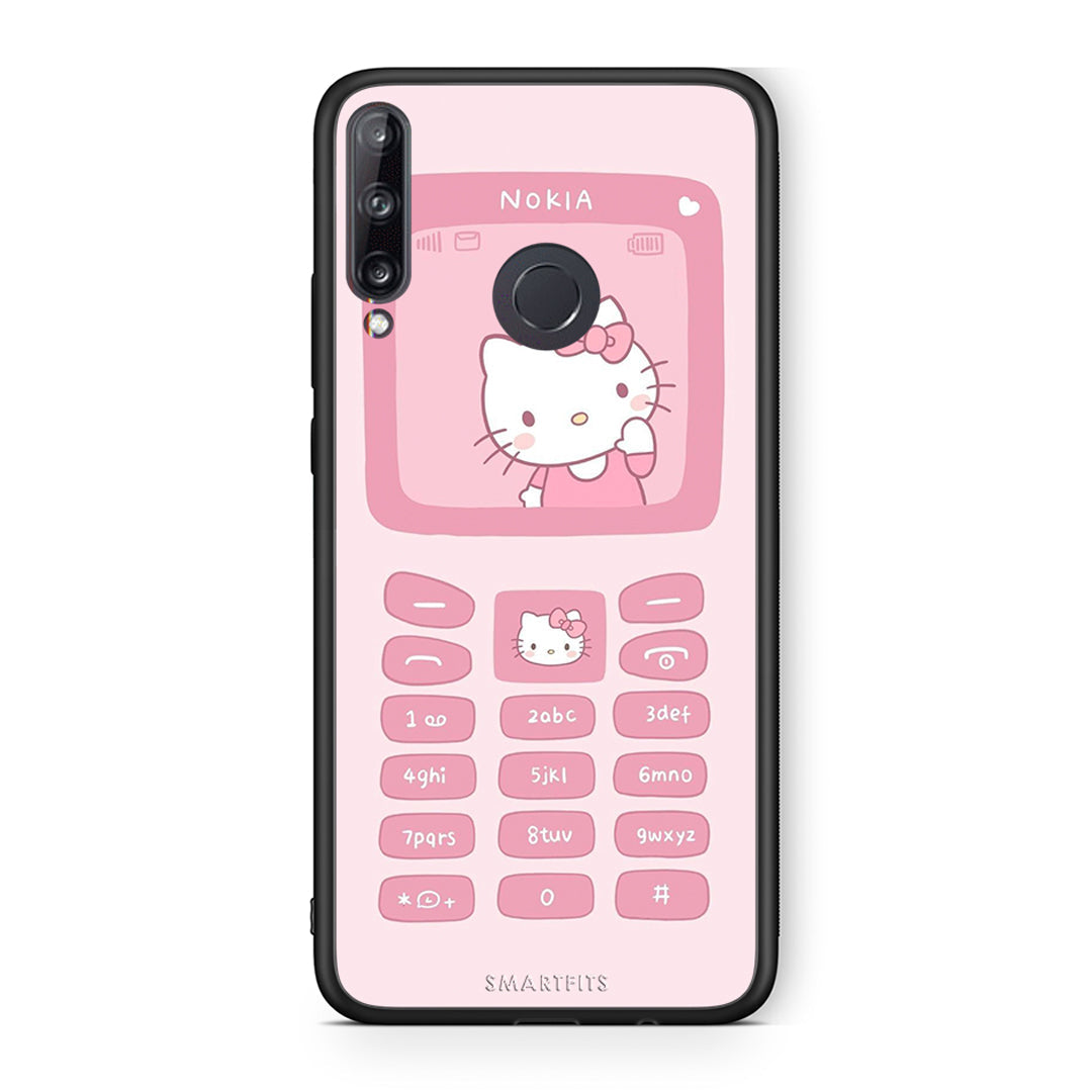 Huawei P40 Lite E Hello Kitten Θήκη Αγίου Βαλεντίνου από τη Smartfits με σχέδιο στο πίσω μέρος και μαύρο περίβλημα | Smartphone case with colorful back and black bezels by Smartfits