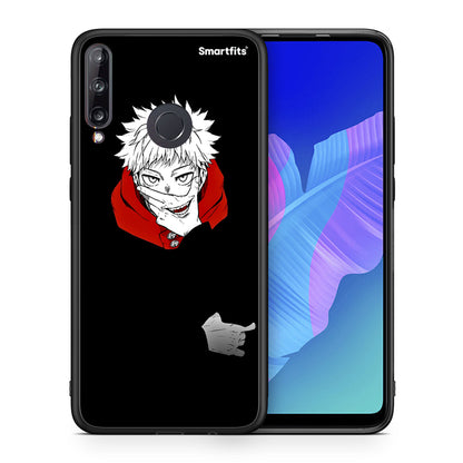 Θήκη Huawei P40 Lite E Itadori Anime από τη Smartfits με σχέδιο στο πίσω μέρος και μαύρο περίβλημα | Huawei P40 Lite E Itadori Anime case with colorful back and black bezels