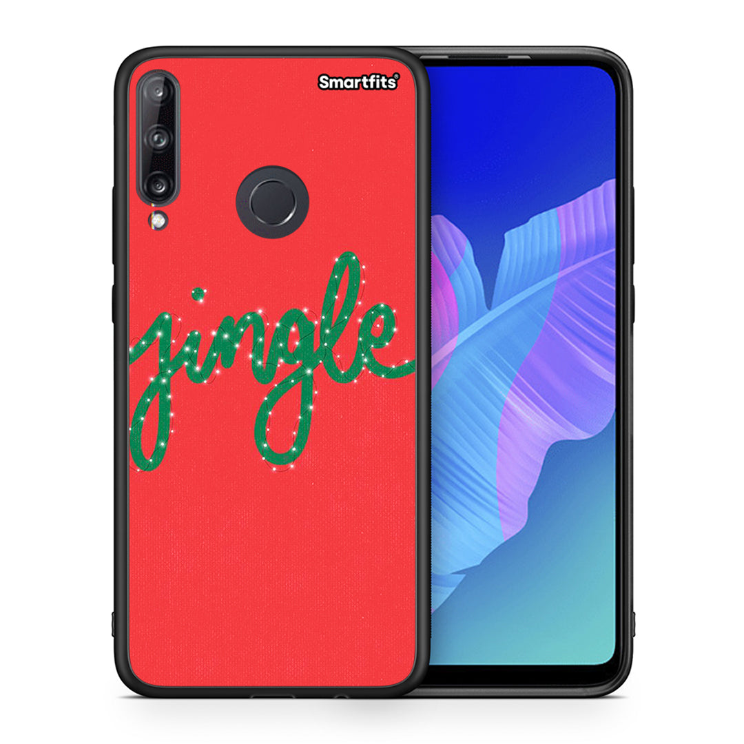 Θήκη Huawei P40 Lite E Jingle Xmas από τη Smartfits με σχέδιο στο πίσω μέρος και μαύρο περίβλημα | Huawei P40 Lite E Jingle Xmas case with colorful back and black bezels