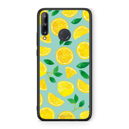 Huawei P40 Lite E Lemons θήκη από τη Smartfits με σχέδιο στο πίσω μέρος και μαύρο περίβλημα | Smartphone case with colorful back and black bezels by Smartfits