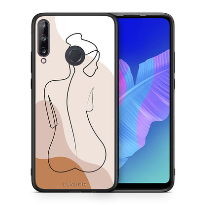 Θήκη Huawei P40 Lite E LineArt Woman από τη Smartfits με σχέδιο στο πίσω μέρος και μαύρο περίβλημα | Huawei P40 Lite E LineArt Woman case with colorful back and black bezels