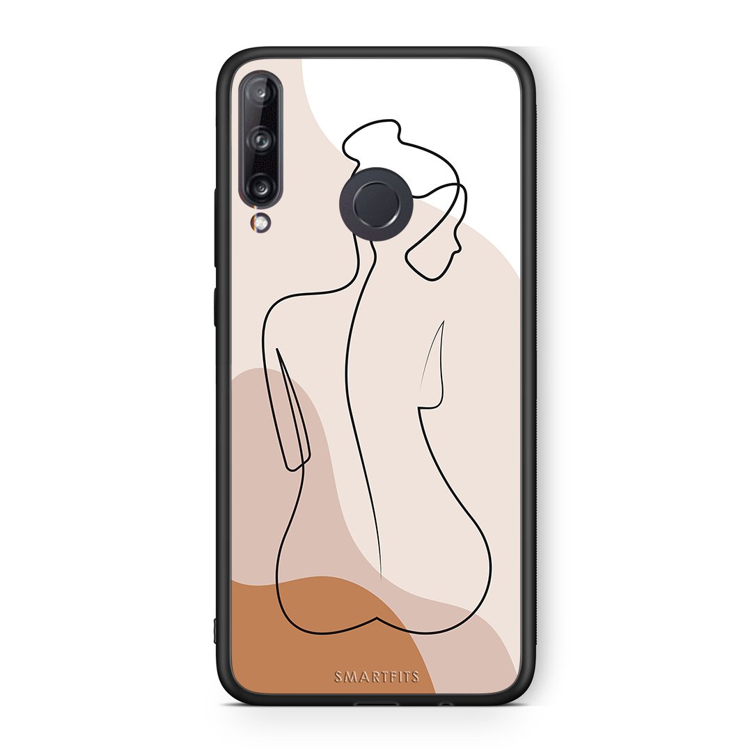 Huawei P40 Lite E LineArt Woman θήκη από τη Smartfits με σχέδιο στο πίσω μέρος και μαύρο περίβλημα | Smartphone case with colorful back and black bezels by Smartfits