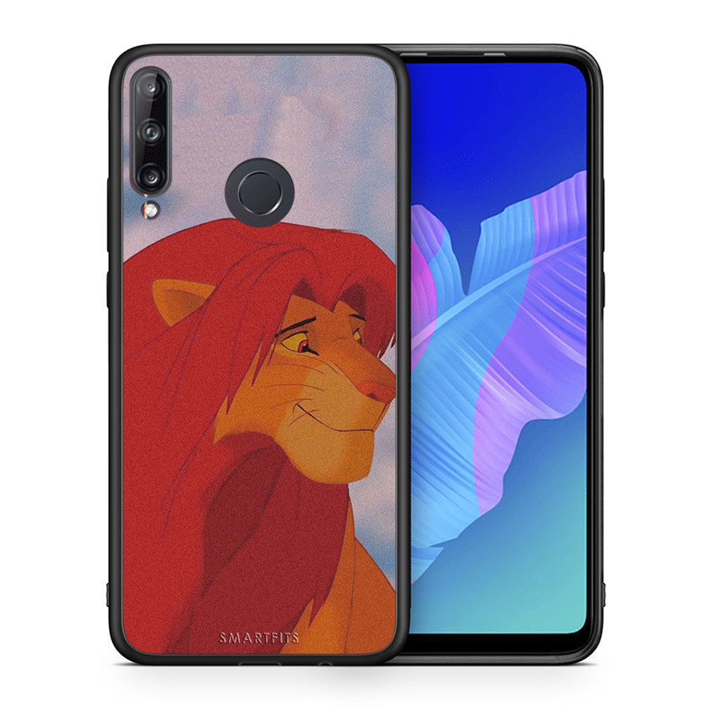 Θήκη Αγίου Βαλεντίνου Huawei P40 Lite E Lion Love 1 από τη Smartfits με σχέδιο στο πίσω μέρος και μαύρο περίβλημα | Huawei P40 Lite E Lion Love 1 case with colorful back and black bezels