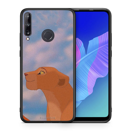 Θήκη Αγίου Βαλεντίνου Huawei P40 Lite E Lion Love 2 από τη Smartfits με σχέδιο στο πίσω μέρος και μαύρο περίβλημα | Huawei P40 Lite E Lion Love 2 case with colorful back and black bezels
