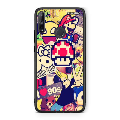Huawei P40 Lite E Love The 90s θήκη από τη Smartfits με σχέδιο στο πίσω μέρος και μαύρο περίβλημα | Smartphone case with colorful back and black bezels by Smartfits
