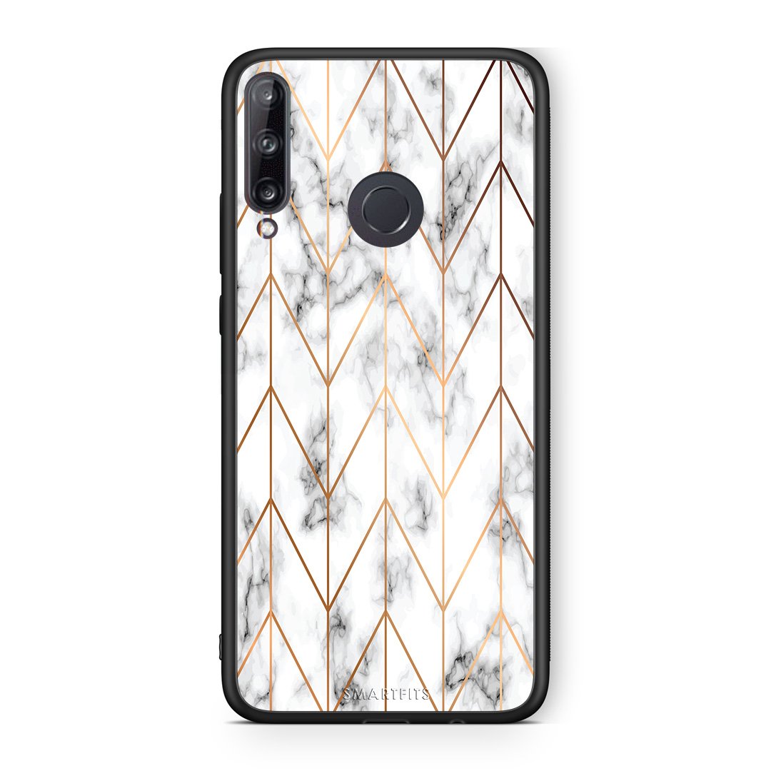 44 - Huawei P40 Lite E  Gold Geometric Marble case, cover, bumper