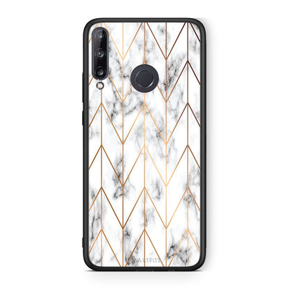 44 - Huawei P40 Lite E  Gold Geometric Marble case, cover, bumper