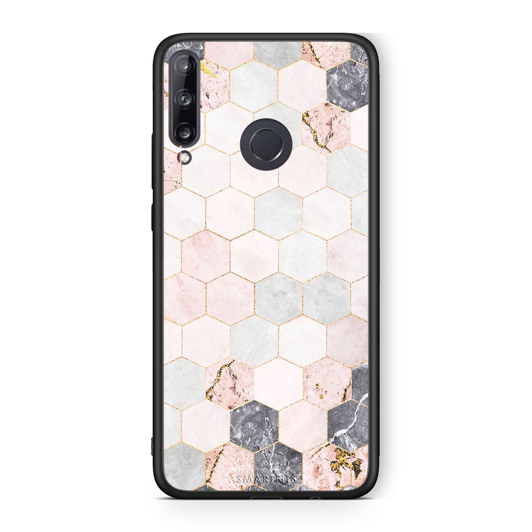4 - Huawei P40 Lite E Hexagon Pink Marble case, cover, bumper