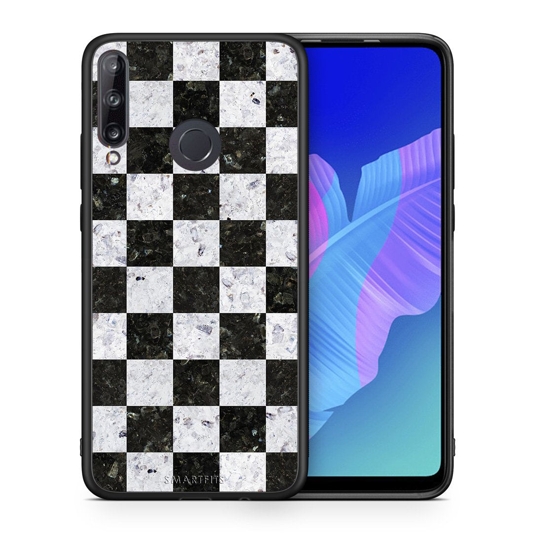 Θήκη Huawei P40 Lite E Square Geometric Marble από τη Smartfits με σχέδιο στο πίσω μέρος και μαύρο περίβλημα | Huawei P40 Lite E Square Geometric Marble case with colorful back and black bezels