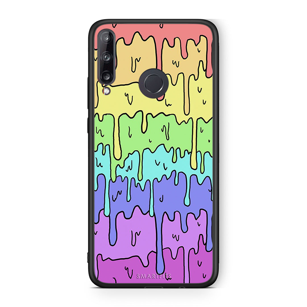 Huawei P40 Lite E Melting Rainbow θήκη από τη Smartfits με σχέδιο στο πίσω μέρος και μαύρο περίβλημα | Smartphone case with colorful back and black bezels by Smartfits