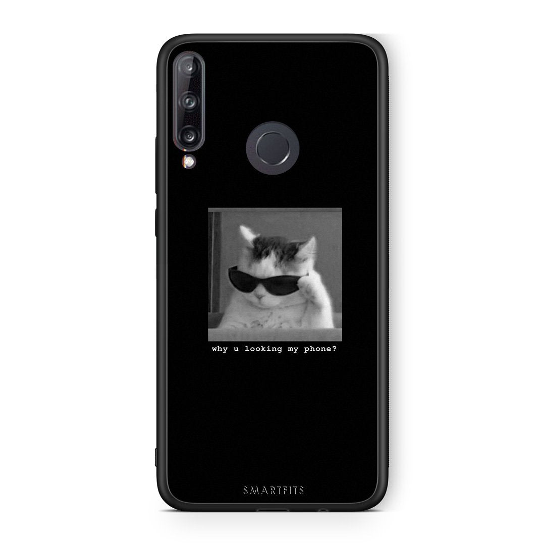 Huawei P40 Lite E Meme Cat θήκη από τη Smartfits με σχέδιο στο πίσω μέρος και μαύρο περίβλημα | Smartphone case with colorful back and black bezels by Smartfits