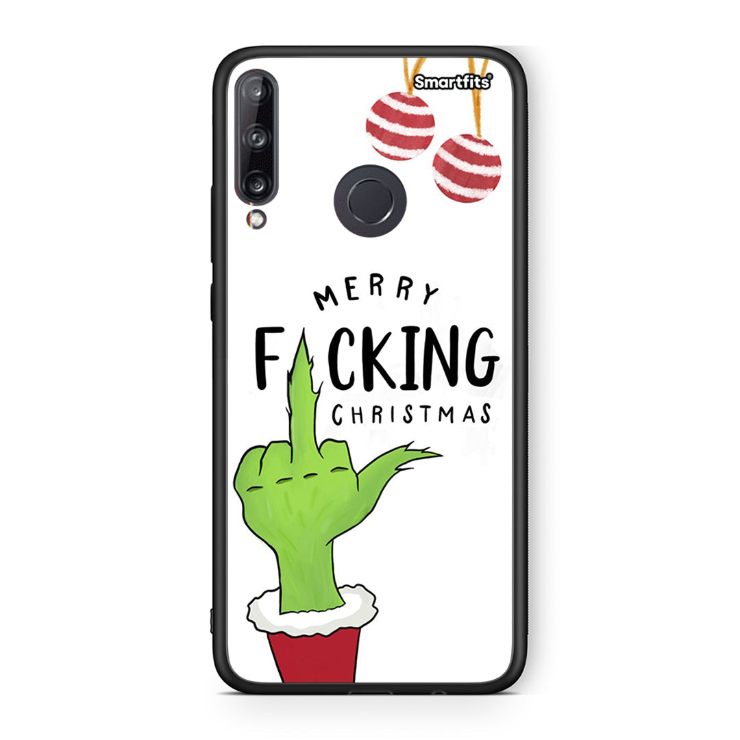 Huawei P40 Lite E Merry F Xmas θήκη από τη Smartfits με σχέδιο στο πίσω μέρος και μαύρο περίβλημα | Smartphone case with colorful back and black bezels by Smartfits