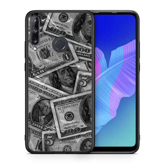 Θήκη Huawei P40 Lite E Money Dollars από τη Smartfits με σχέδιο στο πίσω μέρος και μαύρο περίβλημα | Huawei P40 Lite E Money Dollars case with colorful back and black bezels