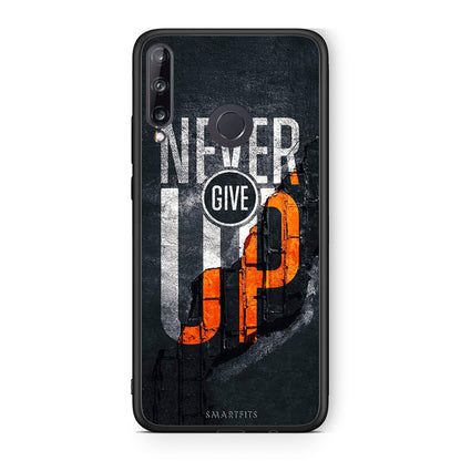 Huawei P40 Lite E Never Give Up Θήκη Αγίου Βαλεντίνου από τη Smartfits με σχέδιο στο πίσω μέρος και μαύρο περίβλημα | Smartphone case with colorful back and black bezels by Smartfits