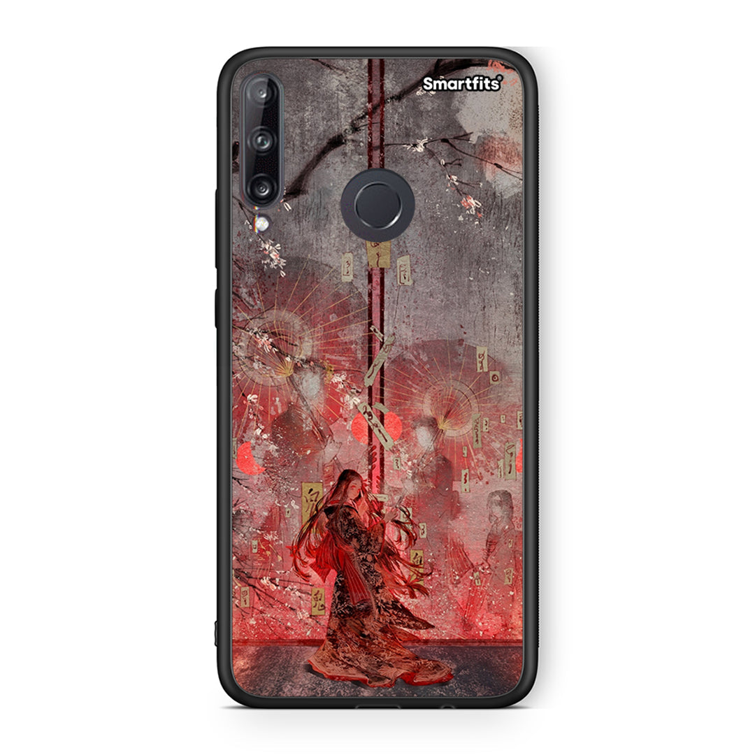 Huawei P40 Lite E Nezuko Kamado θήκη από τη Smartfits με σχέδιο στο πίσω μέρος και μαύρο περίβλημα | Smartphone case with colorful back and black bezels by Smartfits