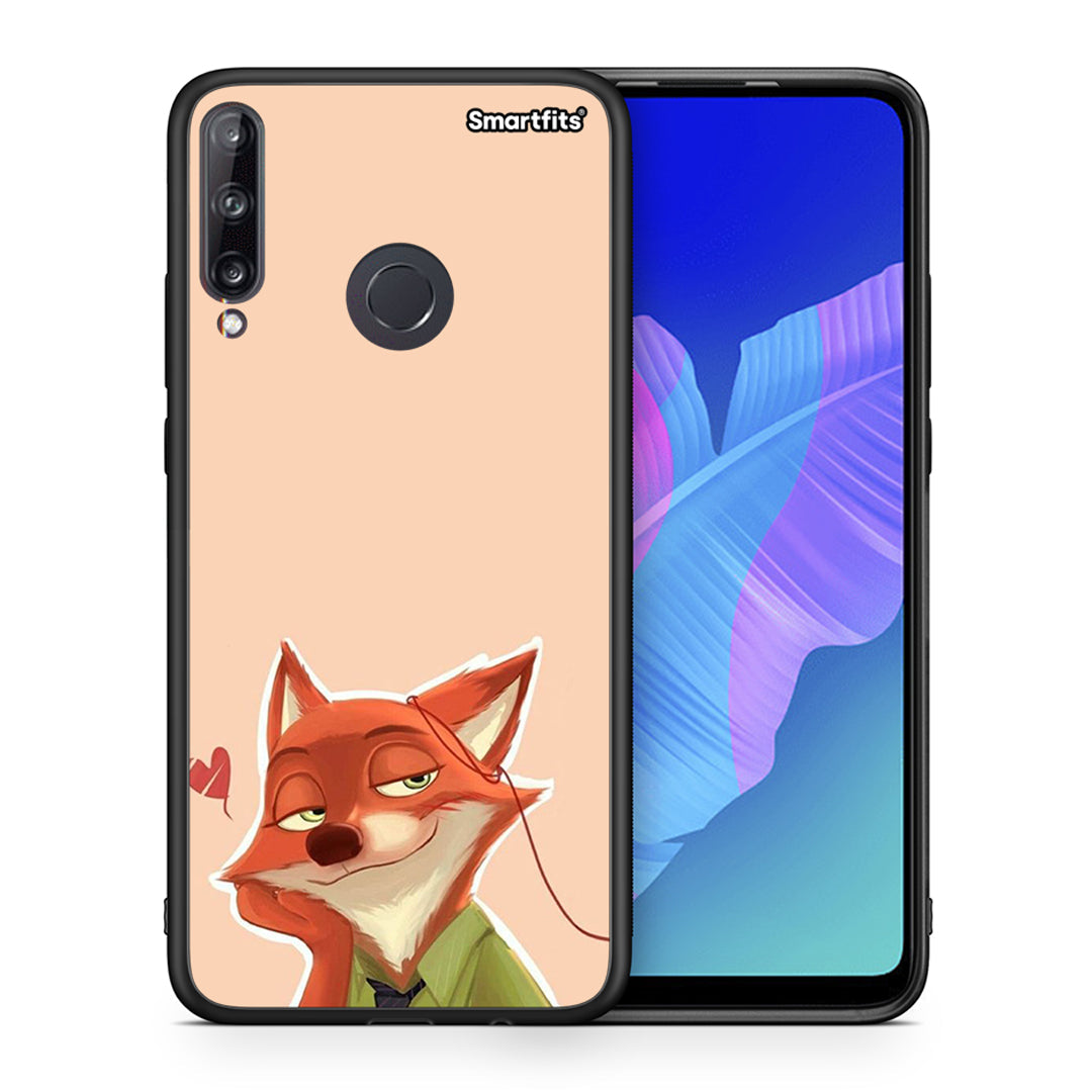 Θήκη Huawei P40 Lite E Nick Wilde And Judy Hopps Love 1 από τη Smartfits με σχέδιο στο πίσω μέρος και μαύρο περίβλημα | Huawei P40 Lite E Nick Wilde And Judy Hopps Love 1 case with colorful back and black bezels