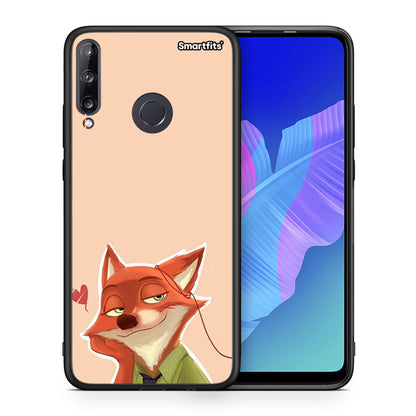 Θήκη Huawei P40 Lite E Nick Wilde And Judy Hopps Love 1 από τη Smartfits με σχέδιο στο πίσω μέρος και μαύρο περίβλημα | Huawei P40 Lite E Nick Wilde And Judy Hopps Love 1 case with colorful back and black bezels