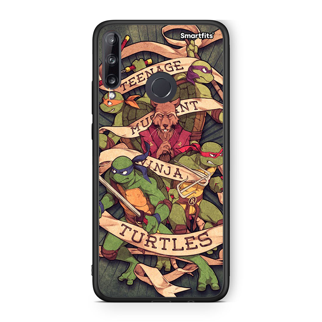 Huawei P40 Lite E Ninja Turtles θήκη από τη Smartfits με σχέδιο στο πίσω μέρος και μαύρο περίβλημα | Smartphone case with colorful back and black bezels by Smartfits