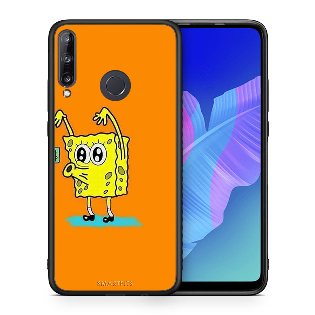 Θήκη Αγίου Βαλεντίνου Huawei P40 Lite E No Money 2 από τη Smartfits με σχέδιο στο πίσω μέρος και μαύρο περίβλημα | Huawei P40 Lite E No Money 2 case with colorful back and black bezels