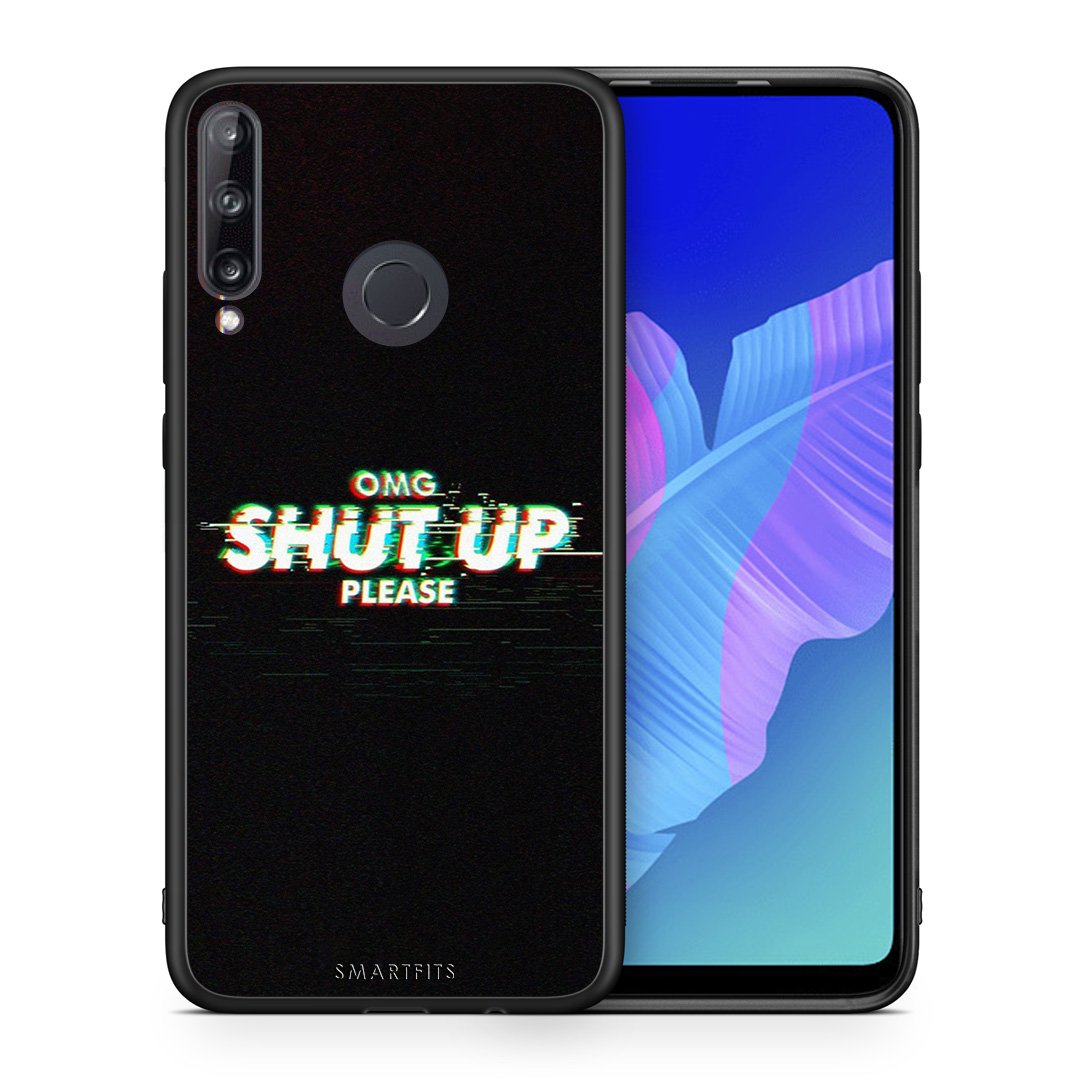 Θήκη Huawei P40 Lite E OMG ShutUp από τη Smartfits με σχέδιο στο πίσω μέρος και μαύρο περίβλημα | Huawei P40 Lite E OMG ShutUp case with colorful back and black bezels