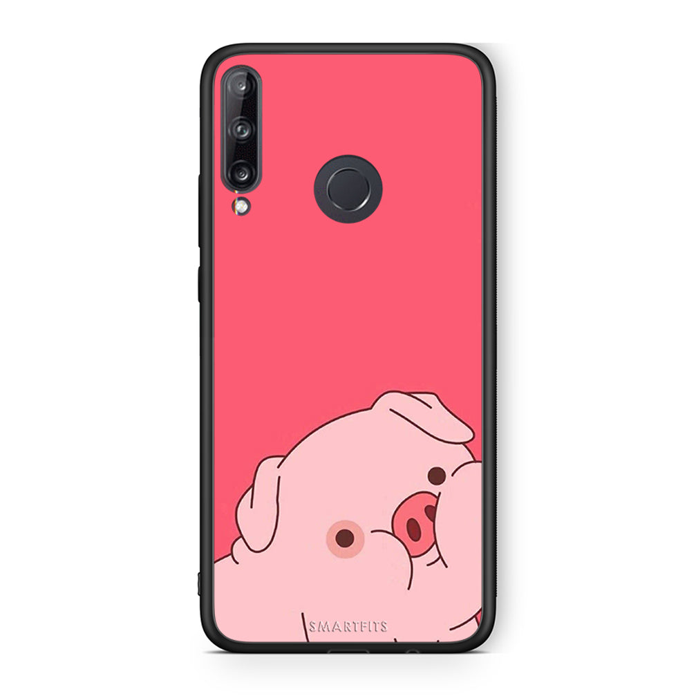 Huawei P40 Lite E Pig Love 1 Θήκη Αγίου Βαλεντίνου από τη Smartfits με σχέδιο στο πίσω μέρος και μαύρο περίβλημα | Smartphone case with colorful back and black bezels by Smartfits