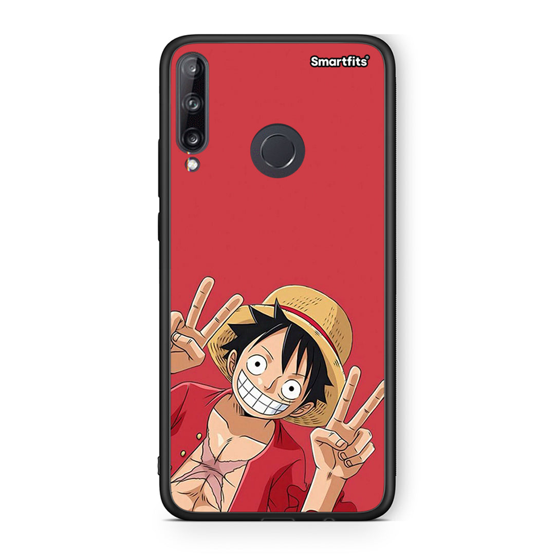 Huawei P40 Lite E Pirate Luffy Θήκη από τη Smartfits με σχέδιο στο πίσω μέρος και μαύρο περίβλημα | Smartphone case with colorful back and black bezels by Smartfits