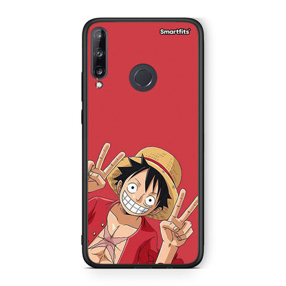 Huawei P40 Lite E Pirate Luffy Θήκη από τη Smartfits με σχέδιο στο πίσω μέρος και μαύρο περίβλημα | Smartphone case with colorful back and black bezels by Smartfits