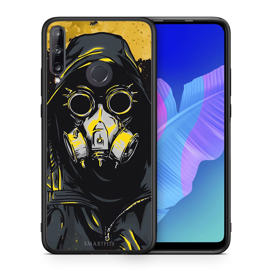 Θήκη Huawei P40 Lite E Mask PopArt από τη Smartfits με σχέδιο στο πίσω μέρος και μαύρο περίβλημα | Huawei P40 Lite E Mask PopArt case with colorful back and black bezels