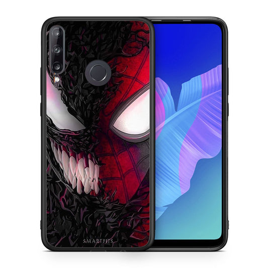 Θήκη Huawei P40 Lite E SpiderVenom PopArt από τη Smartfits με σχέδιο στο πίσω μέρος και μαύρο περίβλημα | Huawei P40 Lite E SpiderVenom PopArt case with colorful back and black bezels