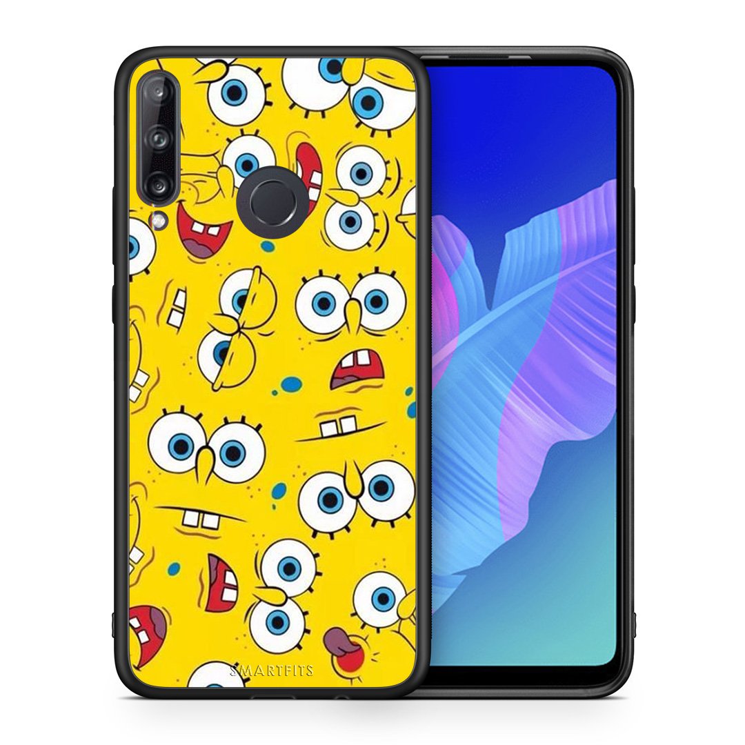Θήκη Huawei P40 Lite E Sponge PopArt από τη Smartfits με σχέδιο στο πίσω μέρος και μαύρο περίβλημα | Huawei P40 Lite E Sponge PopArt case with colorful back and black bezels