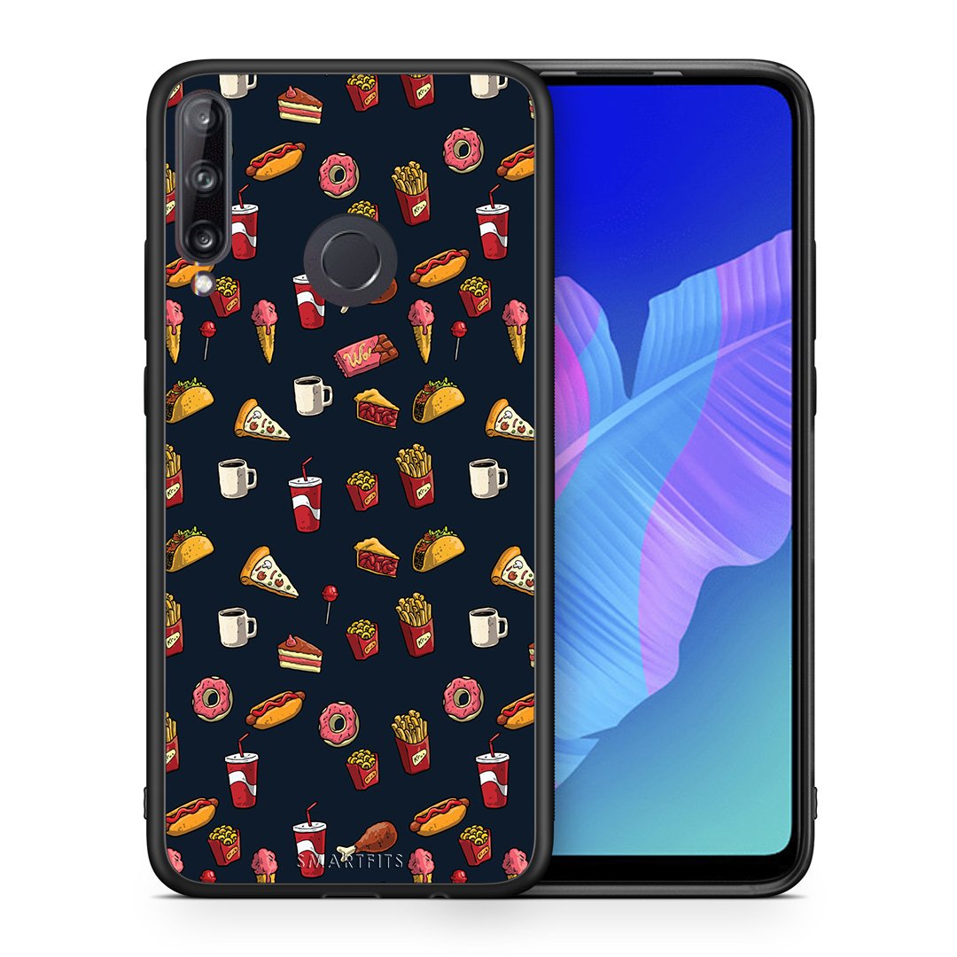 Θήκη Huawei P40 Lite E Hungry Random από τη Smartfits με σχέδιο στο πίσω μέρος και μαύρο περίβλημα | Huawei P40 Lite E Hungry Random case with colorful back and black bezels