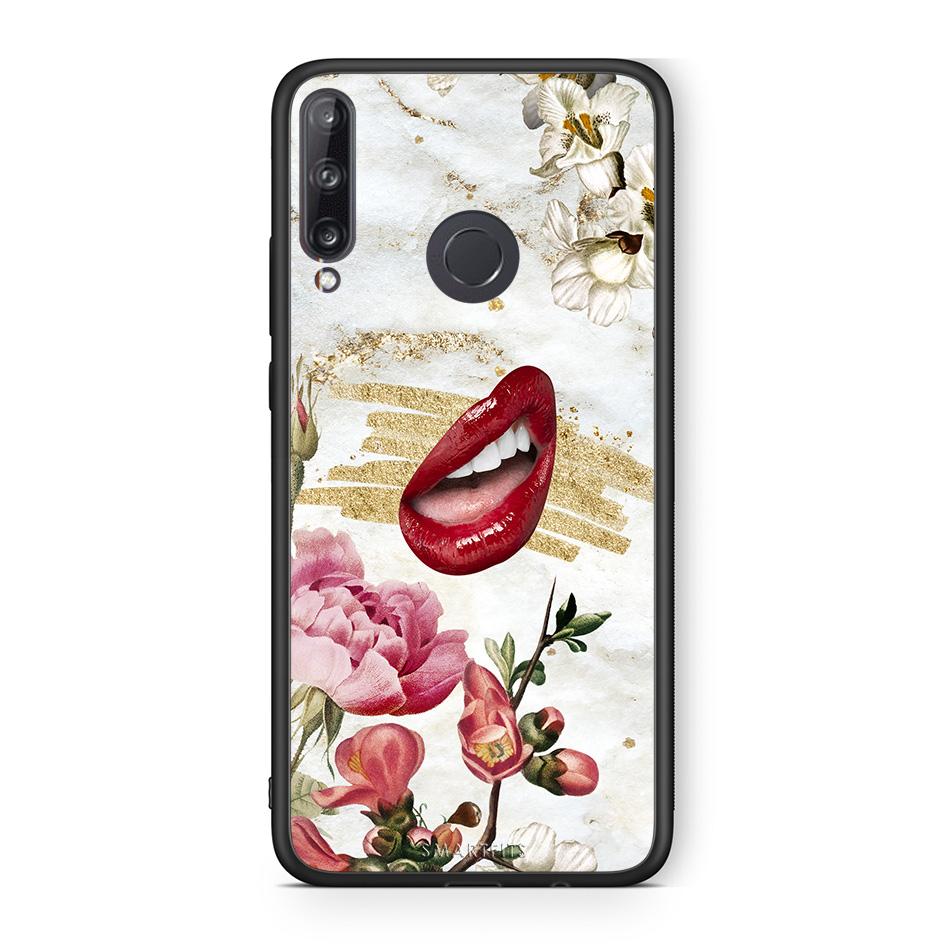 Huawei P40 Lite E Red Lips θήκη από τη Smartfits με σχέδιο στο πίσω μέρος και μαύρο περίβλημα | Smartphone case with colorful back and black bezels by Smartfits