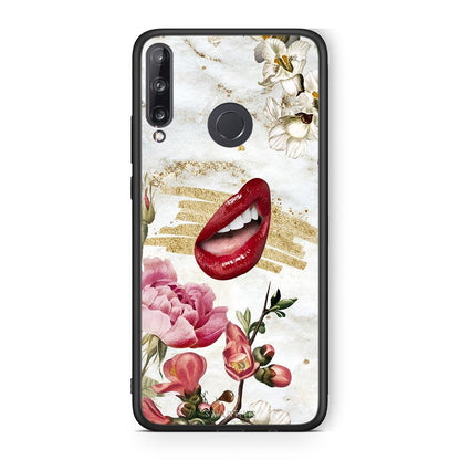 Huawei P40 Lite E Red Lips θήκη από τη Smartfits με σχέδιο στο πίσω μέρος και μαύρο περίβλημα | Smartphone case with colorful back and black bezels by Smartfits