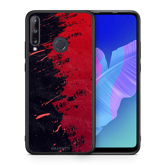 Θήκη Αγίου Βαλεντίνου Huawei P40 Lite E Red Paint από τη Smartfits με σχέδιο στο πίσω μέρος και μαύρο περίβλημα | Huawei P40 Lite E Red Paint case with colorful back and black bezels