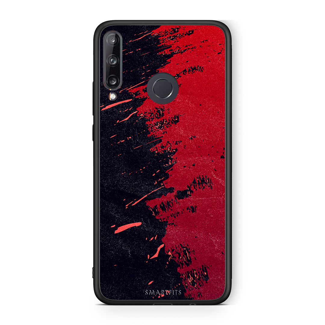 Huawei P40 Lite E Red Paint Θήκη Αγίου Βαλεντίνου από τη Smartfits με σχέδιο στο πίσω μέρος και μαύρο περίβλημα | Smartphone case with colorful back and black bezels by Smartfits