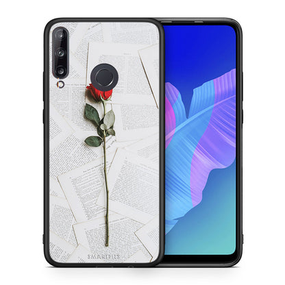 Θήκη Huawei P40 Lite E Red Rose από τη Smartfits με σχέδιο στο πίσω μέρος και μαύρο περίβλημα | Huawei P40 Lite E Red Rose case with colorful back and black bezels