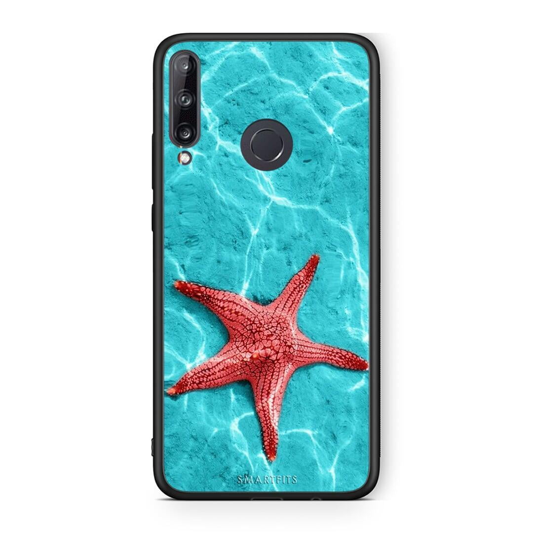 Huawei P40 Lite E Red Starfish Θήκη από τη Smartfits με σχέδιο στο πίσω μέρος και μαύρο περίβλημα | Smartphone case with colorful back and black bezels by Smartfits