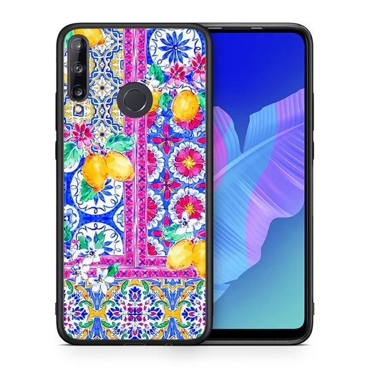 Θήκη Huawei P40 Lite E Retro Spring από τη Smartfits με σχέδιο στο πίσω μέρος και μαύρο περίβλημα | Huawei P40 Lite E Retro Spring case with colorful back and black bezels