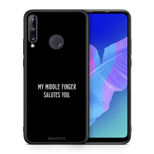 Θήκη Huawei P40 Lite E Salute από τη Smartfits με σχέδιο στο πίσω μέρος και μαύρο περίβλημα | Huawei P40 Lite E Salute case with colorful back and black bezels