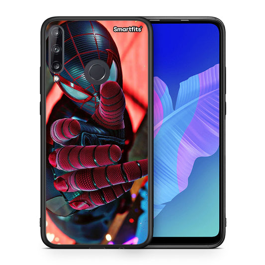 Θήκη Huawei P40 Lite E Spider Hand από τη Smartfits με σχέδιο στο πίσω μέρος και μαύρο περίβλημα | Huawei P40 Lite E Spider Hand case with colorful back and black bezels
