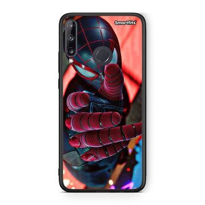 Huawei P40 Lite E Spider Hand Θήκη από τη Smartfits με σχέδιο στο πίσω μέρος και μαύρο περίβλημα | Smartphone case with colorful back and black bezels by Smartfits