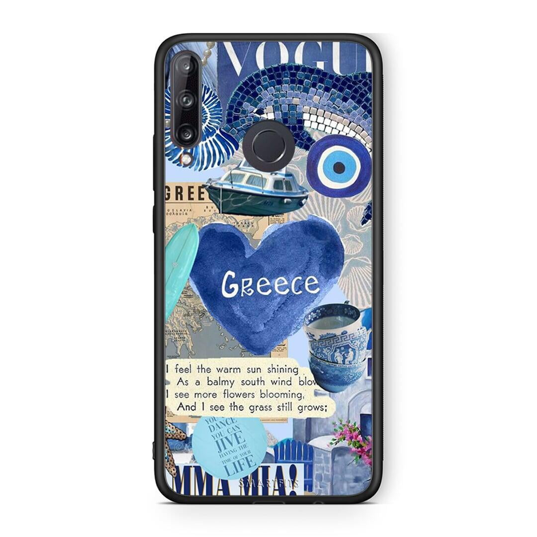 Huawei P40 Lite E Summer In Greece Θήκη από τη Smartfits με σχέδιο στο πίσω μέρος και μαύρο περίβλημα | Smartphone case with colorful back and black bezels by Smartfits