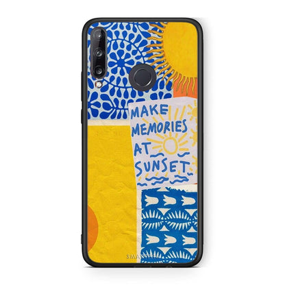 Huawei P40 Lite E Sunset Memories Θήκη από τη Smartfits με σχέδιο στο πίσω μέρος και μαύρο περίβλημα | Smartphone case with colorful back and black bezels by Smartfits