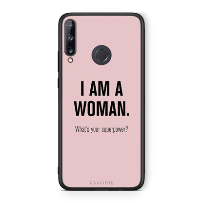 Huawei P40 Lite E Superpower Woman θήκη από τη Smartfits με σχέδιο στο πίσω μέρος και μαύρο περίβλημα | Smartphone case with colorful back and black bezels by Smartfits